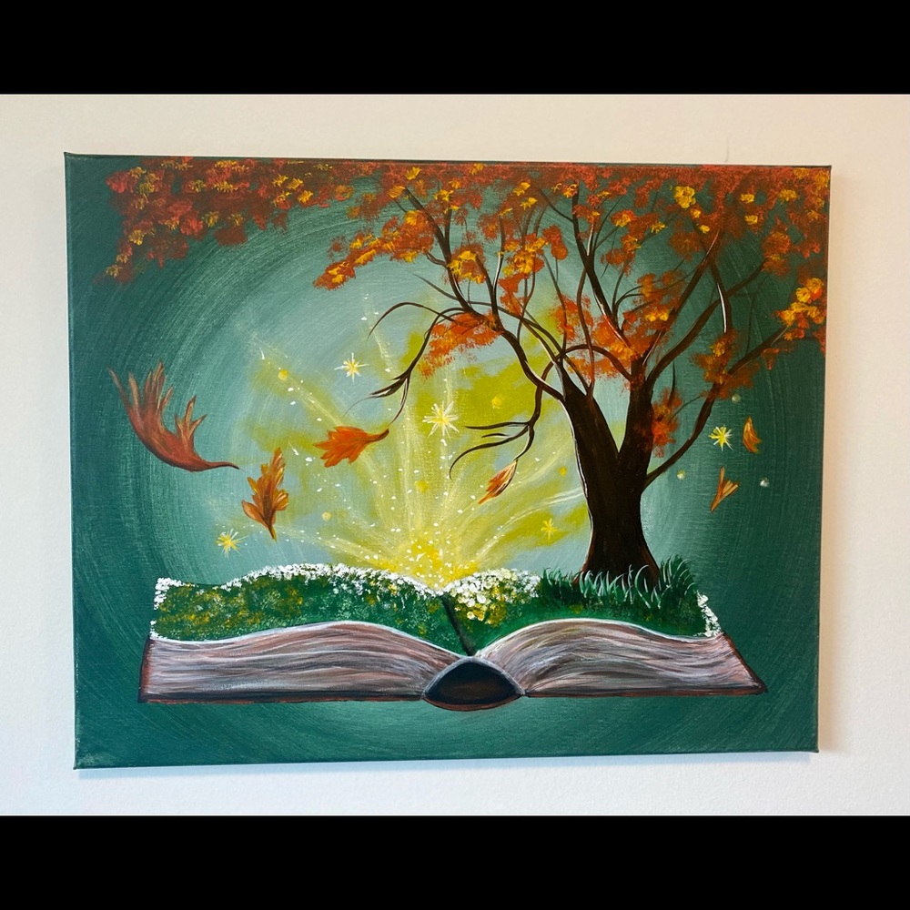 FALL DECOR Book of Seasons fall painting